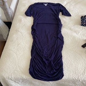 Motherhood size medium stretchy dress with ruched sides for cute belly hugging